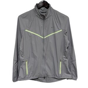 Nike Women's Zip Up Windbreaker‎ Jacket Gray *Stained* Size Large 21 x 27